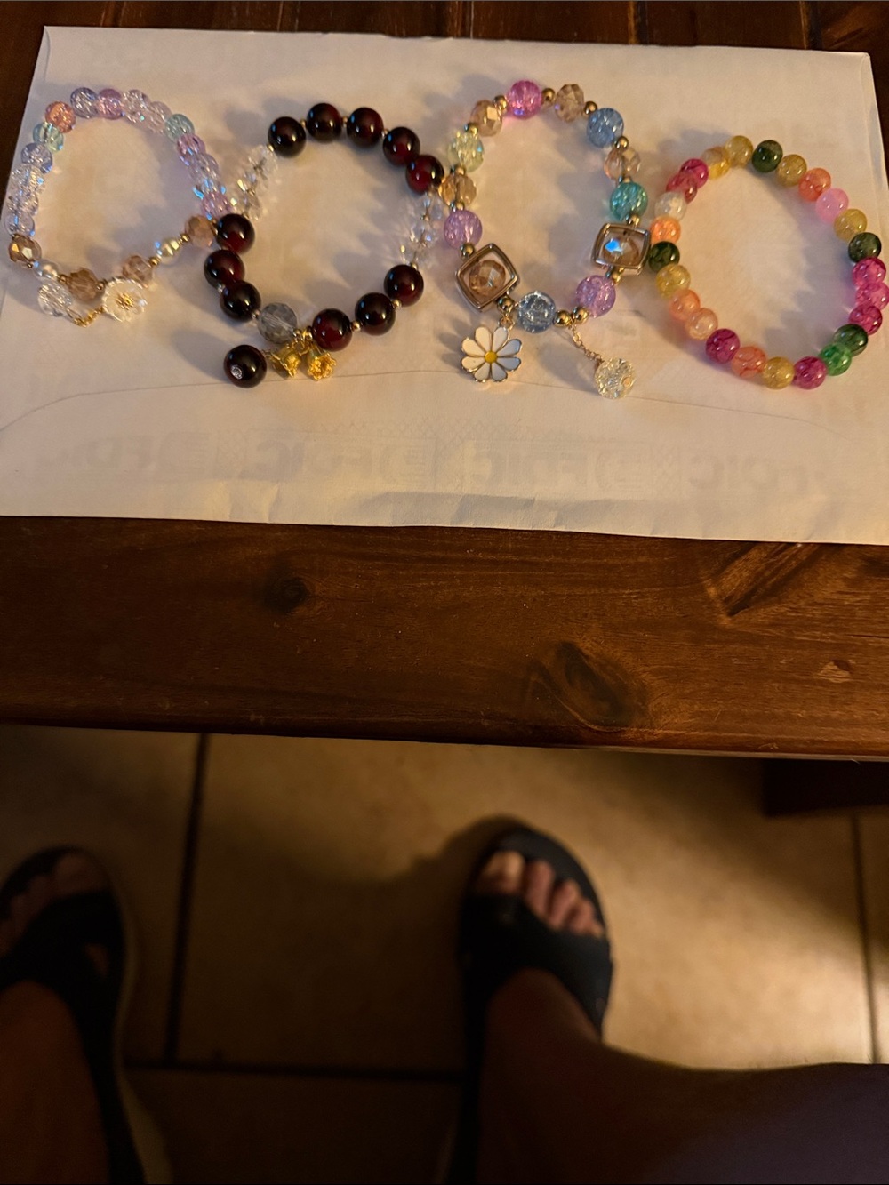 Multicolor Beaded Stretch Bracelet Set - of 4